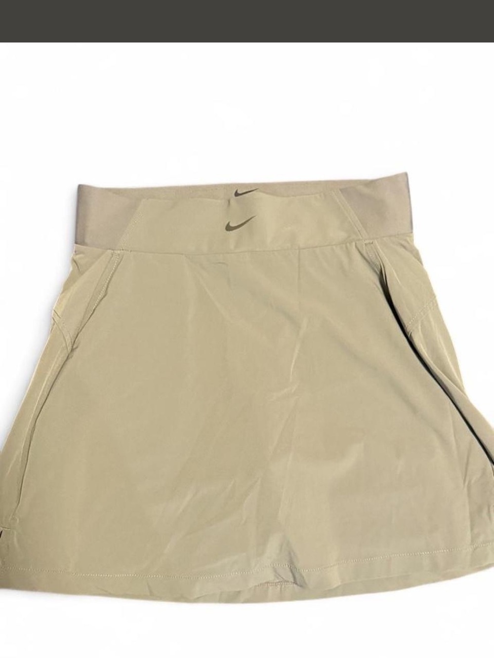 Nike Women's Beige Tennis Skirt with Built-In Shorts